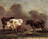 Famous Cows Paintings - Cows in a Meadow